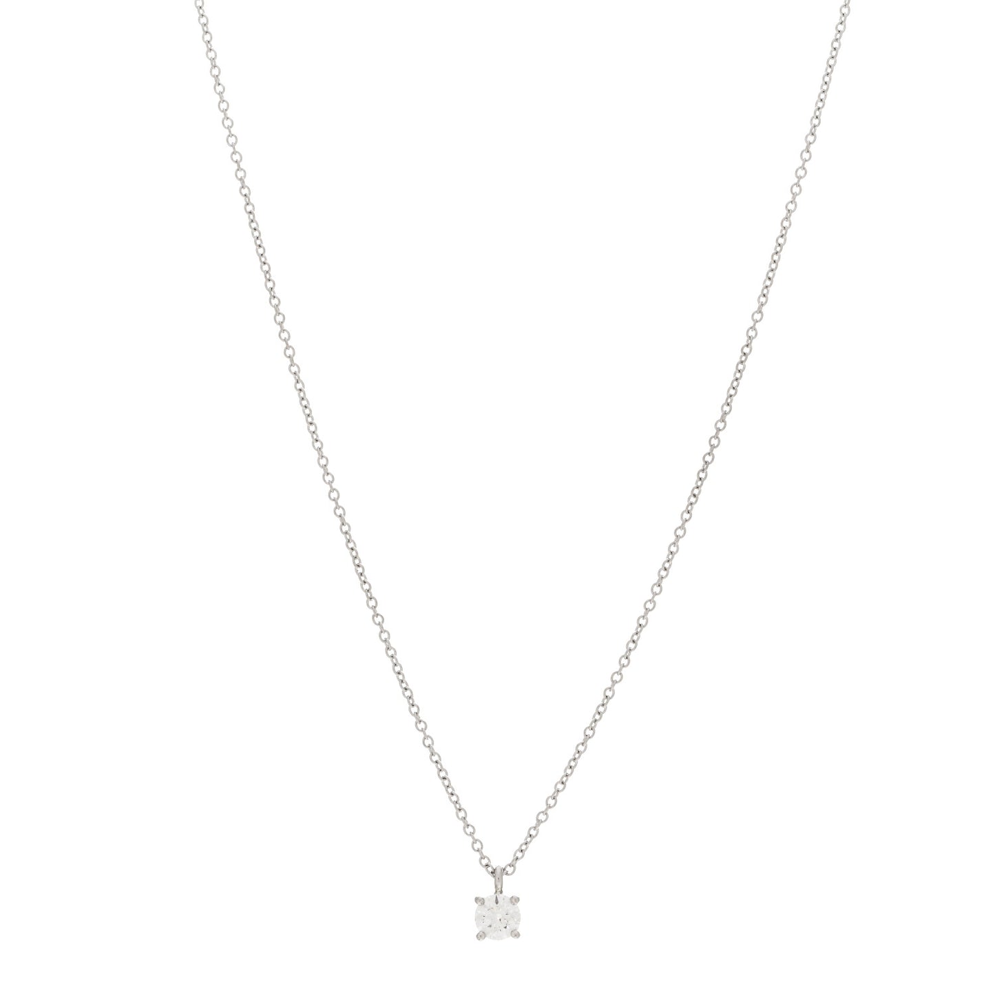 Platinum Diamond .28ct Solitaire Pendant Necklace