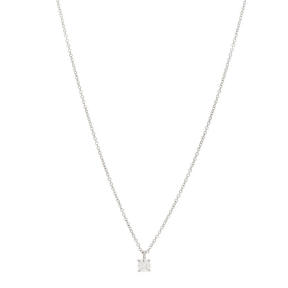 Tiffany Platinum Diamond .28ct Solitaire Pendant Necklace 1 of 4