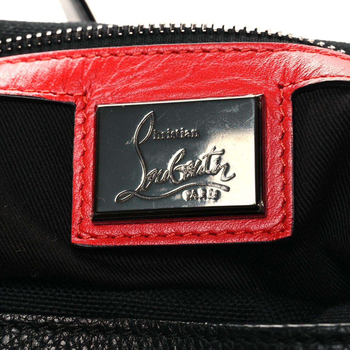 Canvas Calfskin Bagdamon Duffle Bag Black Red