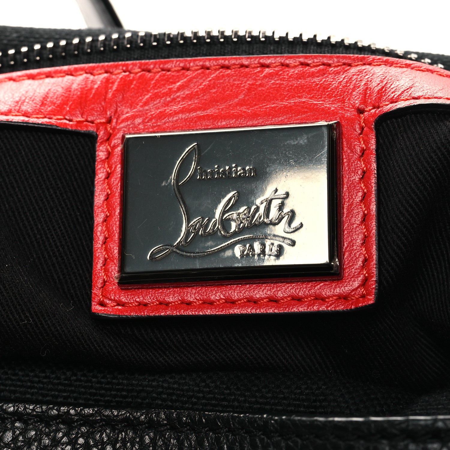 Christian Louboutin Canvas Calfskin Bagdamon Duffle Bag Black Red 6 of 11
