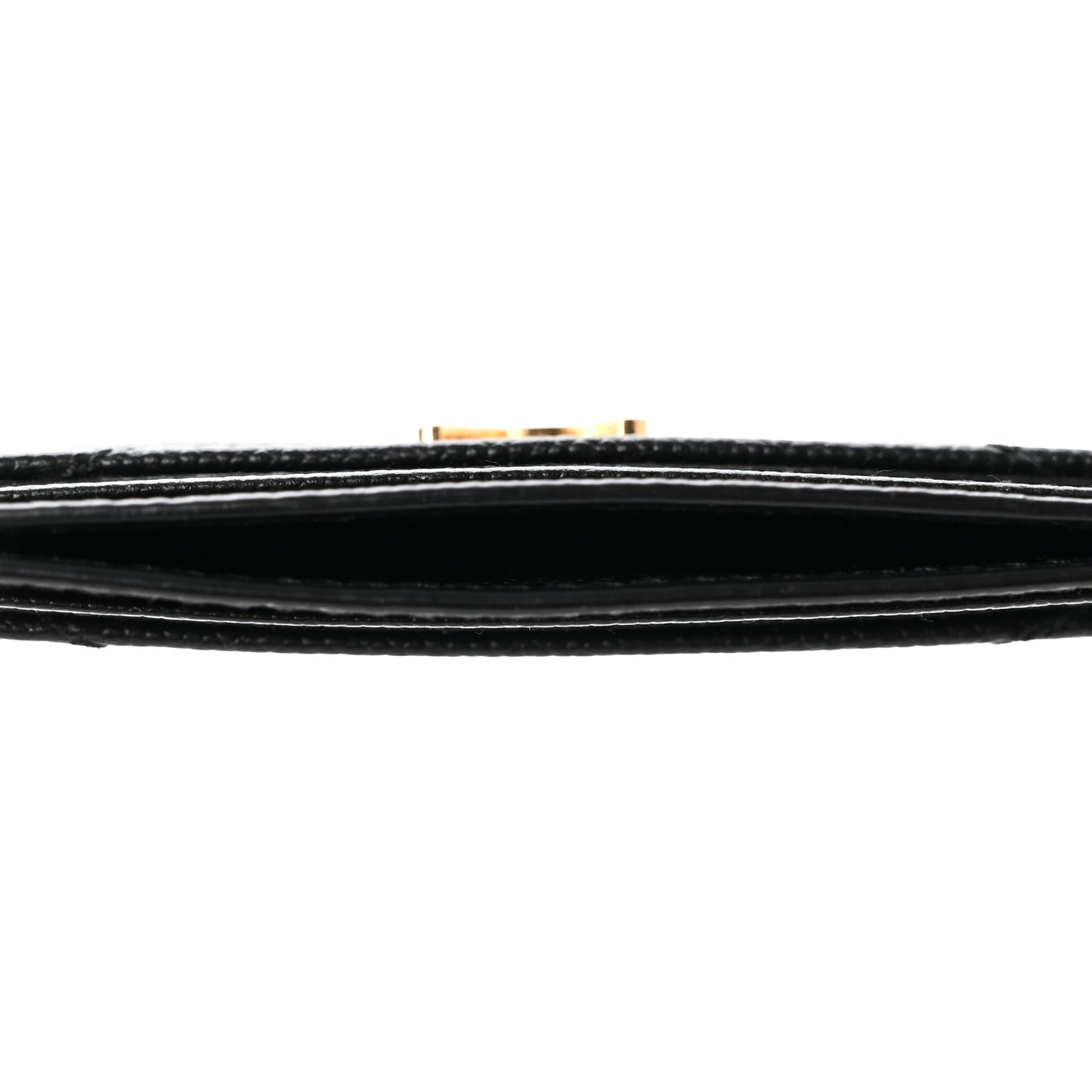 Grain De Poudre Matelasse Chevron Monogram Credit Card Case Black