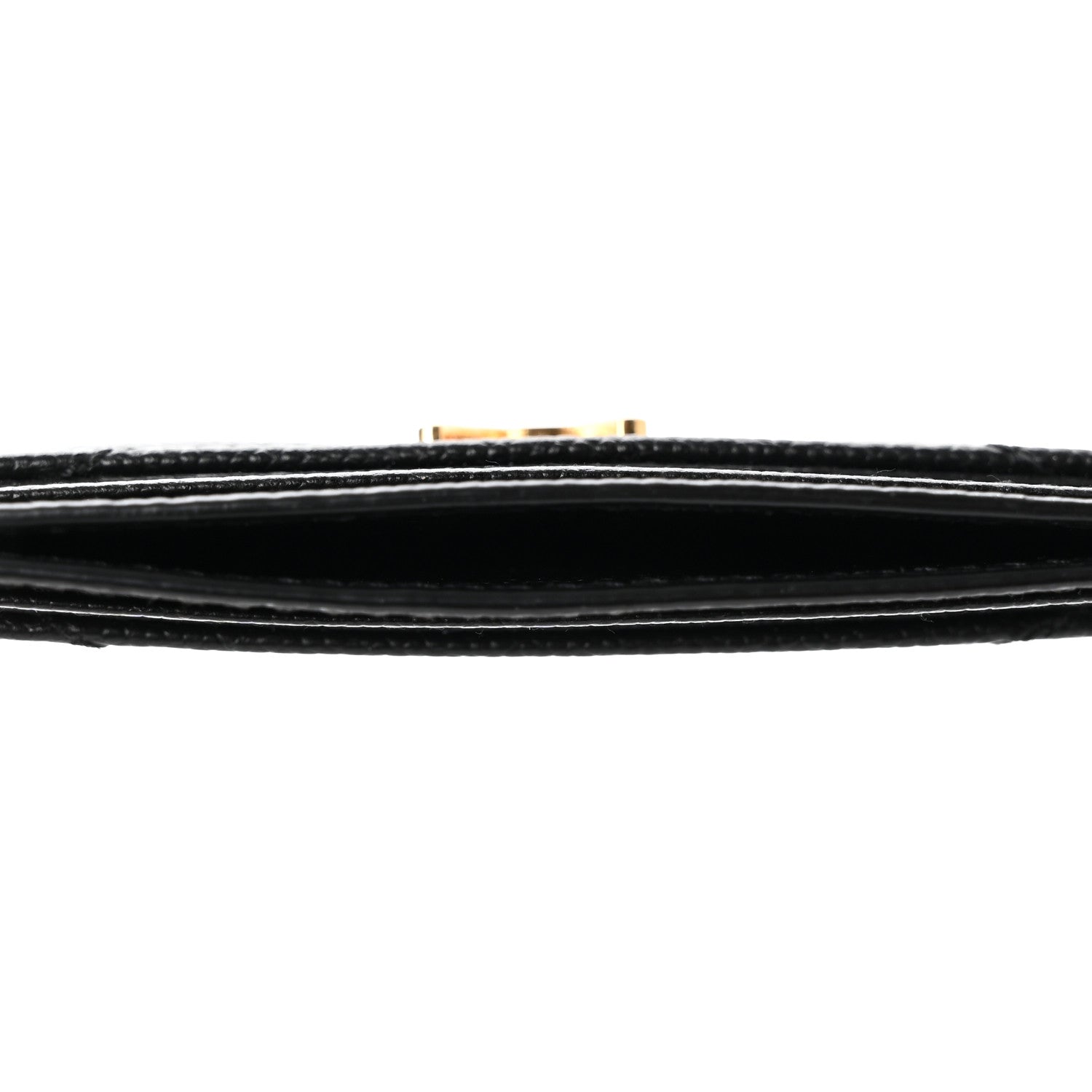 Saint Laurent Grain De Poudre Matelasse Chevron Monogram Credit Card Case Black 10 of 11