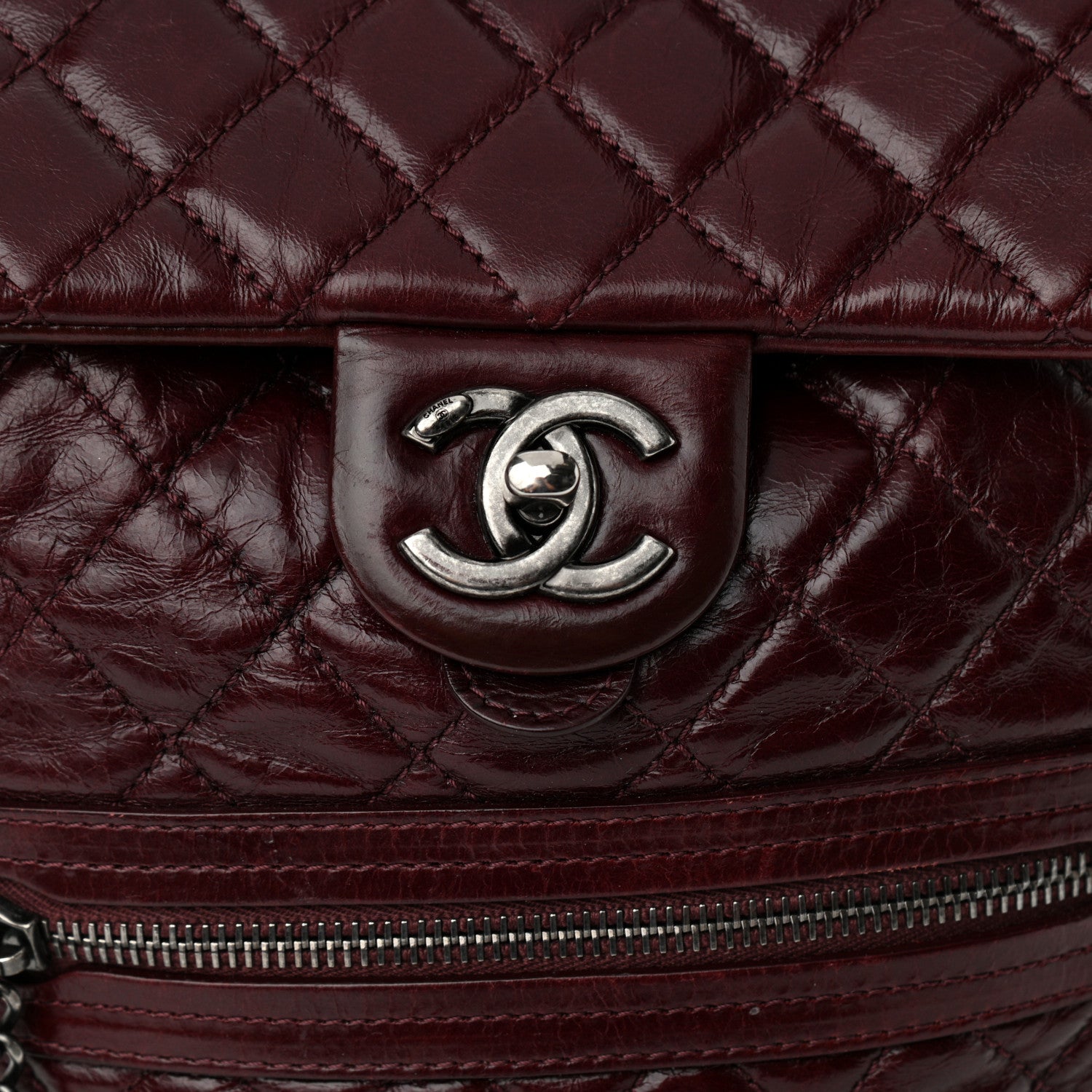 Chanel Glazed Calfskin Quilted Small Salzburg Backpack Burgundy 8 of 15