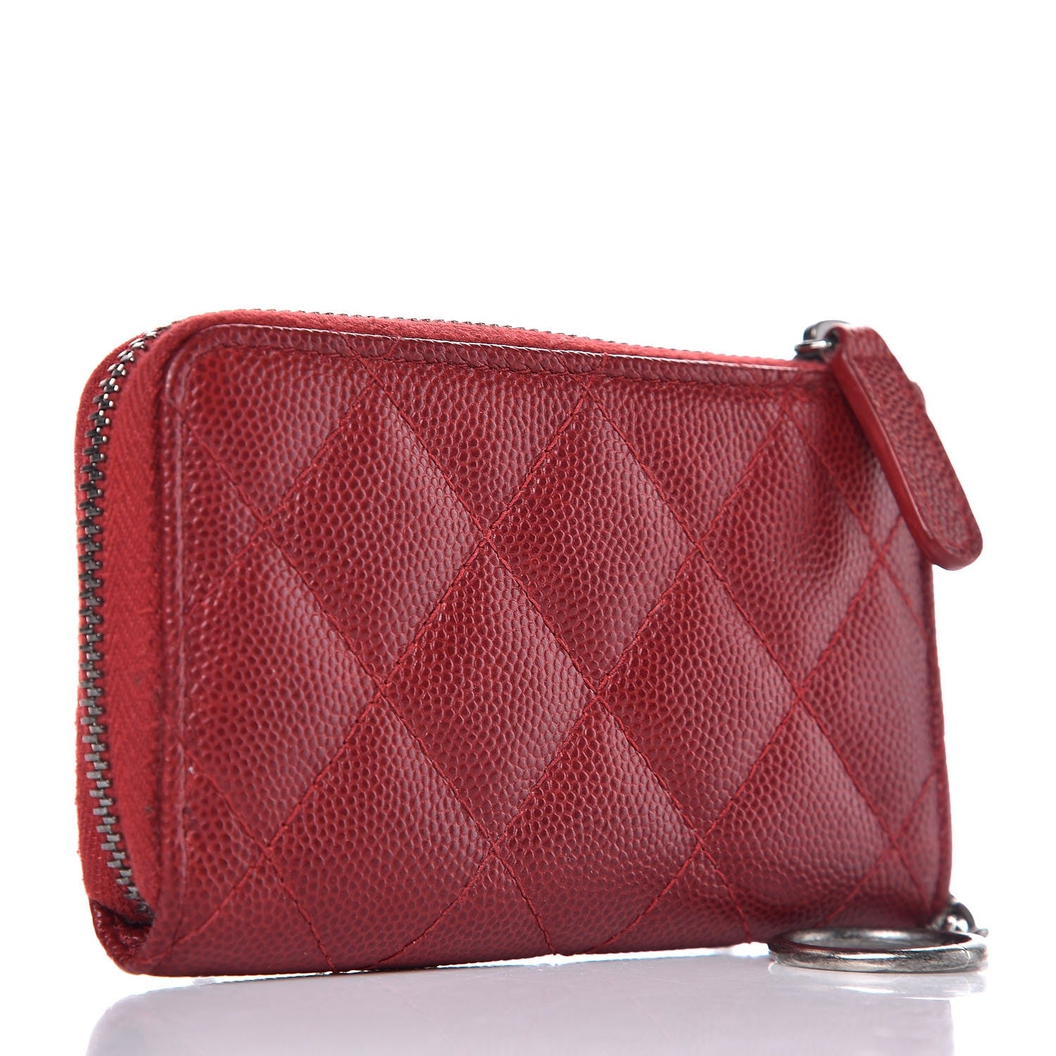 Chanel Caviar Quilted Key Holder Case Red 3 of 9