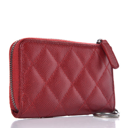 Chanel Caviar Quilted Key Holder Case Red 3 of 9