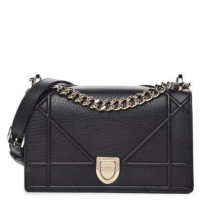 Christian Dior Grained Calfskin Small Diorama Flap Bag Black 1 of 11
