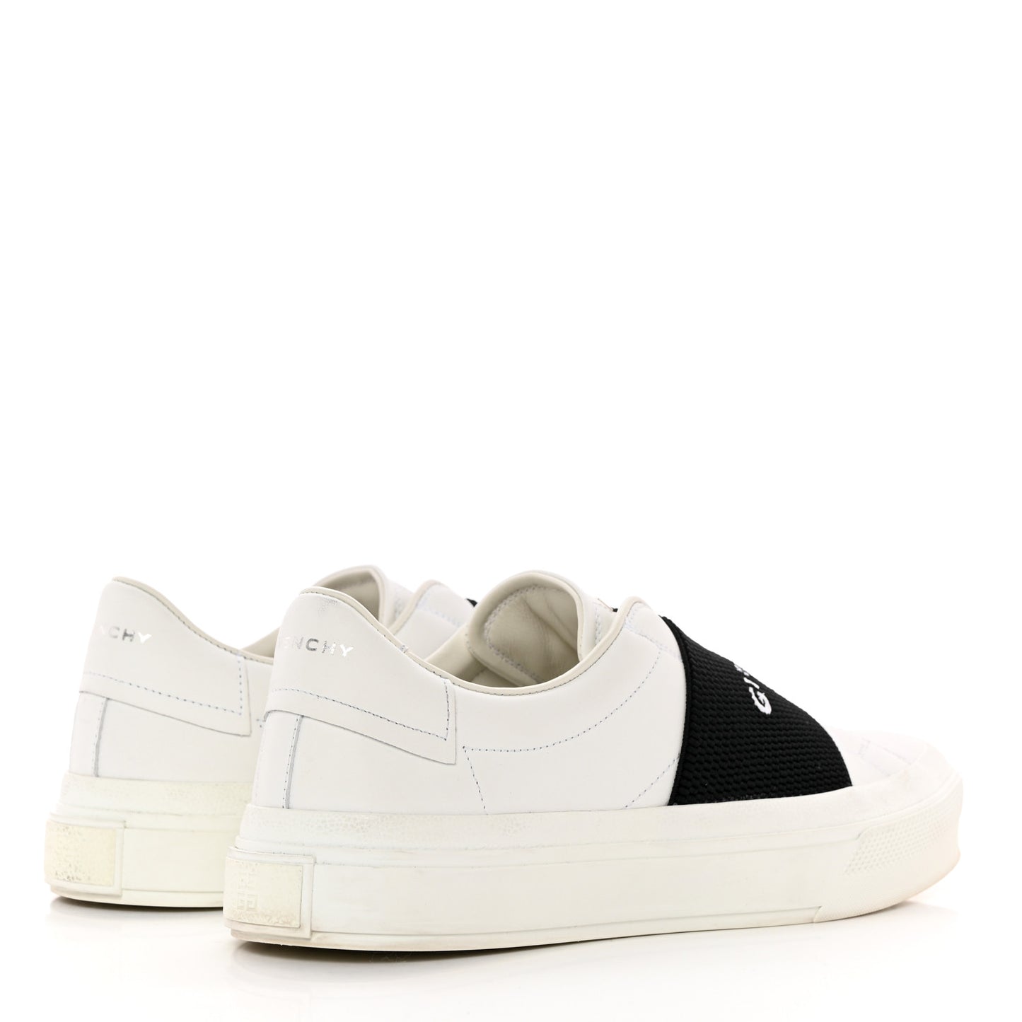 Calfskin Band Logo Womens Urban Street Sneakers 39 White Black