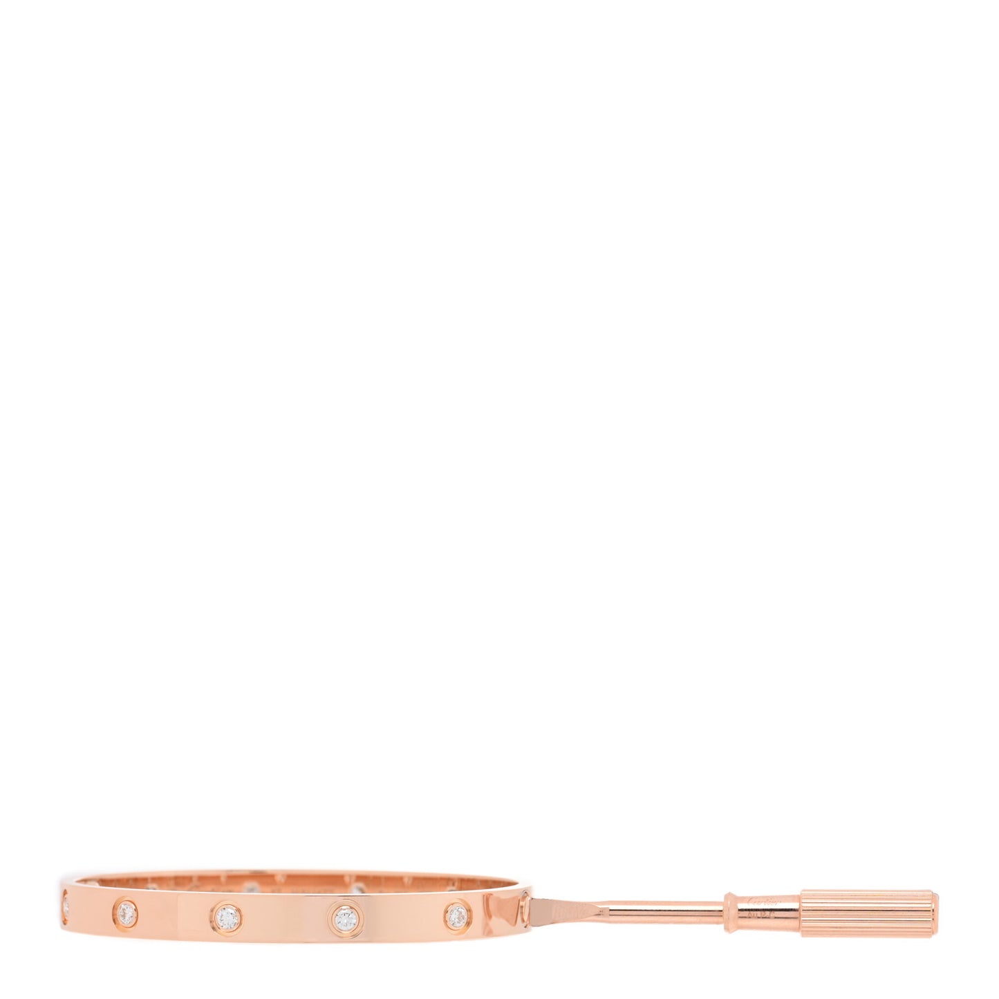 18K Pink Gold 10 Diamond LOVE Bracelet 17