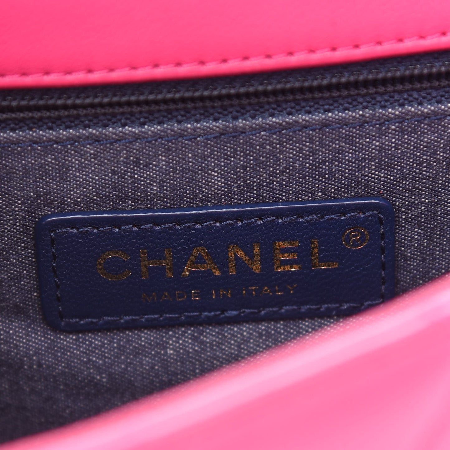 Lambskin Quilted Resin Bi-Color Chain Flap Bag Pink