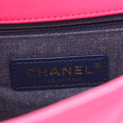 Chanel Lambskin Quilted Resin Bi-Color Chain Flap Bag Pink 6 of 13