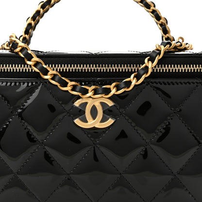 Chanel Patent Quilted Pick Me Up Vanity Case Black 8 of 11