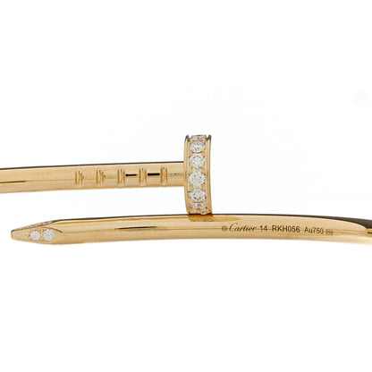 Cartier 18K Yellow Gold Diamond Small Juste Un Clou Bracelet 14 4 of 4