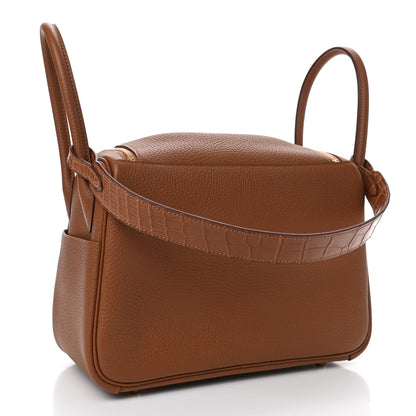 Hermes Taurillon Clemence Matte Niloticus Crocodile Touch Lindy 26 Gold 2 of 4