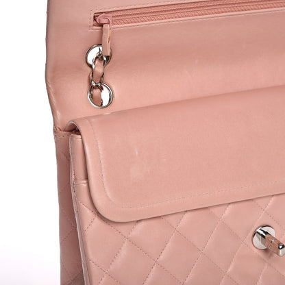 Chanel Lambskin Quilted Medium Double Flap Light Pink 10 of 13
