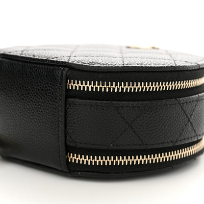 Chanel Caviar Quilted Round Handle With Care Vanity With Chain Black 11 of 13