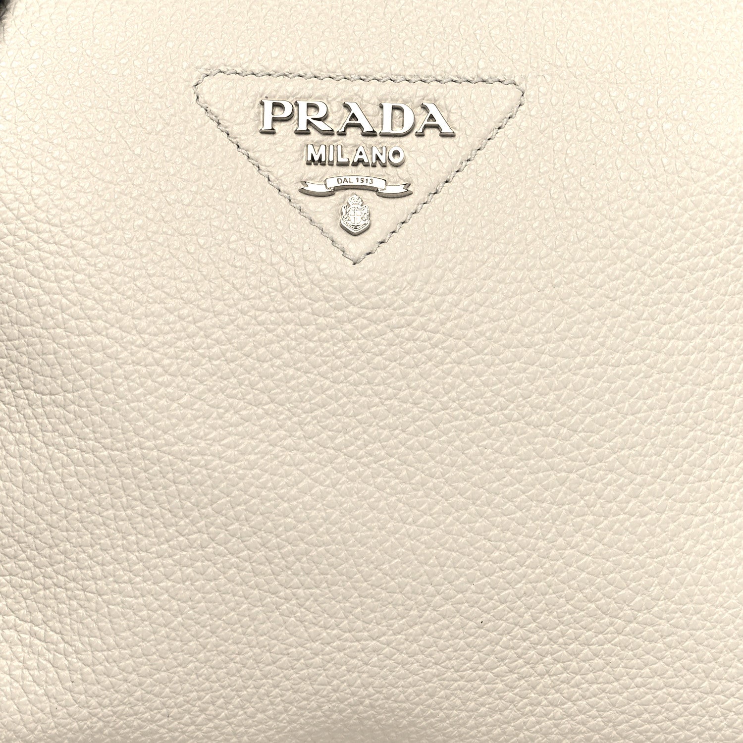 Prada Vitello Daino Soft Zippered Shoulder Bag White 8 of 8