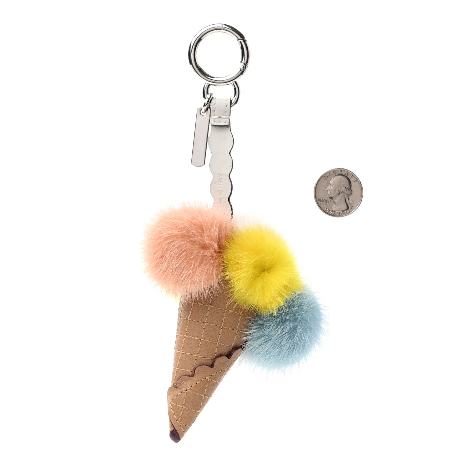 Fendi Mink Fur Calfskin Fun Fair Bag Charm Multicolor 2 of 4