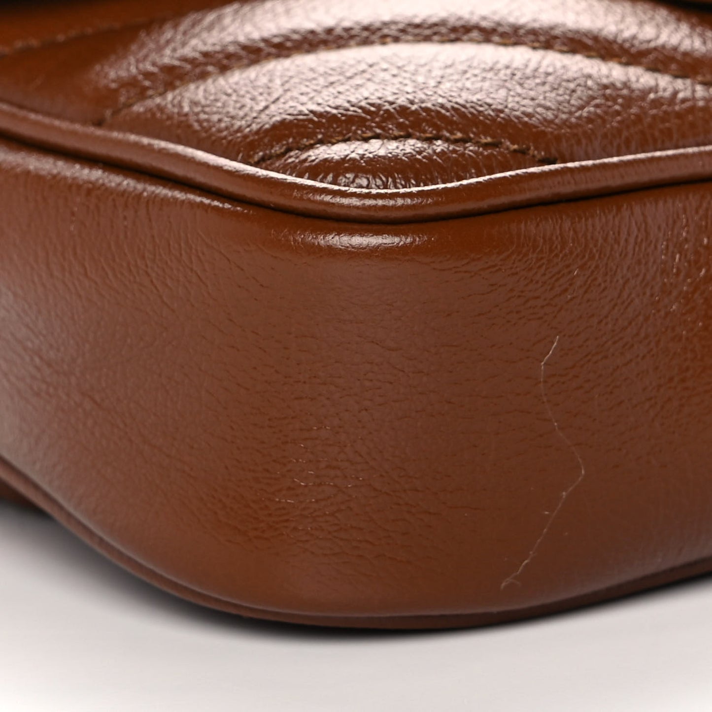 Azalea Calfskin Matelasse Diagonal Super Mini GG Marmont Shoulder Bag Cuir