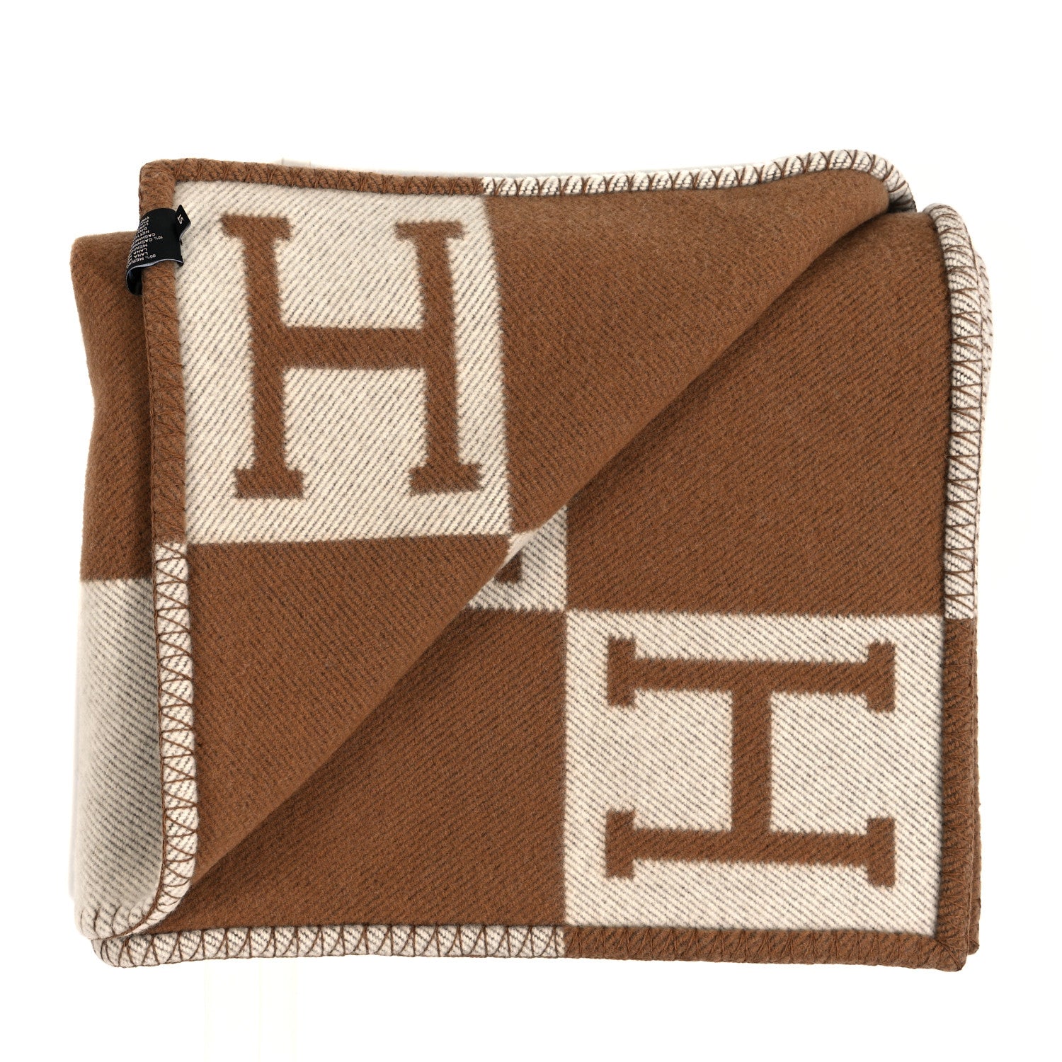 Hermes Wool Cashmere Avalon Blanket Ecru Camel 2 of 3