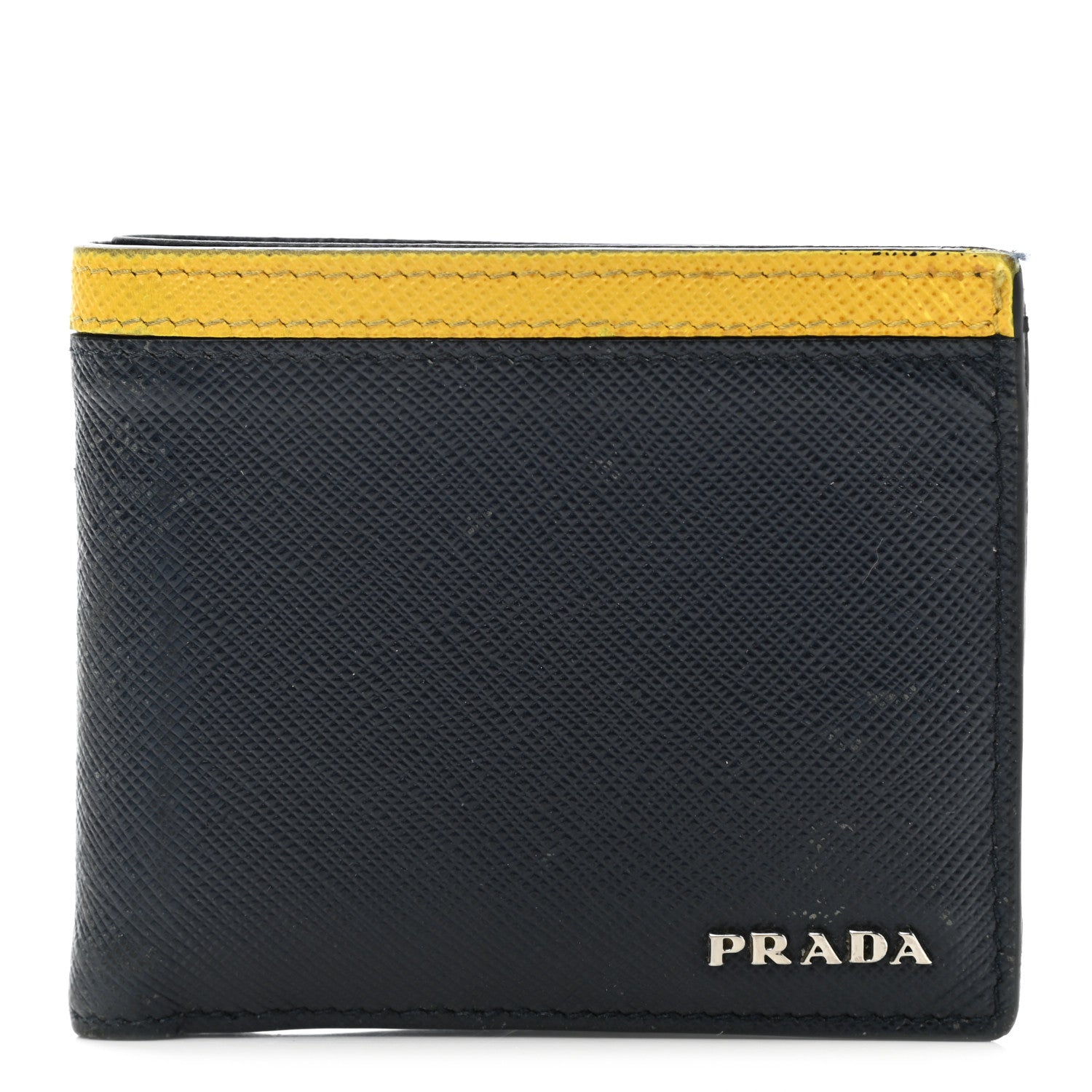 Prada Saffiano Bi-Fold Wallet Baltico Girasole 1 of 10
