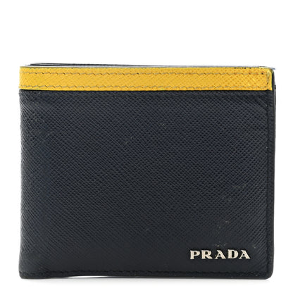 Prada Saffiano Bi-Fold Wallet Baltico Girasole 1 of 10