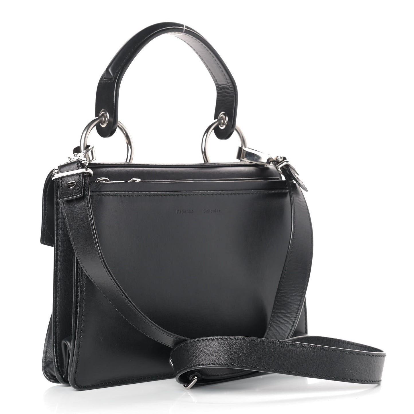 Calfskin Small Hava Top Handle Bag Black