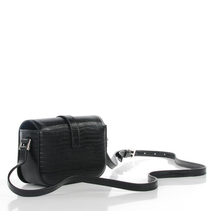 Saint Laurent Lizard Calfskin Embossed Small Classic Monogram Universite Bag Black 3 of 8