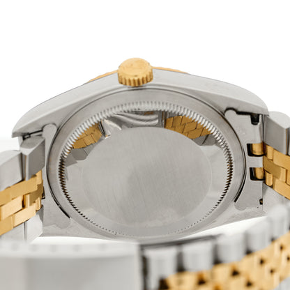 Rolex Stainless Steel 18K Yellow Gold Diamond 36mm Oyster Perpetual Datejust Watch Champagne 16233 4 of 5
