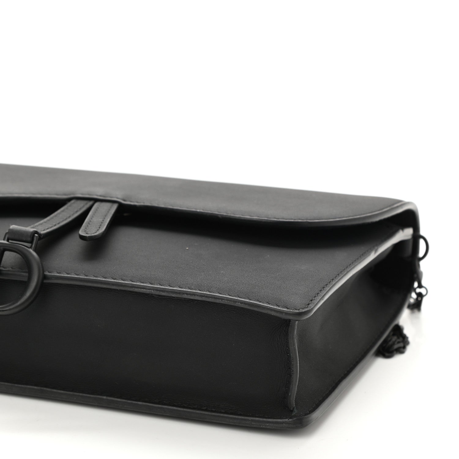 Christian Dior Ultra Matte Calfskin Saddle Chain Pouch Black 8 of 9