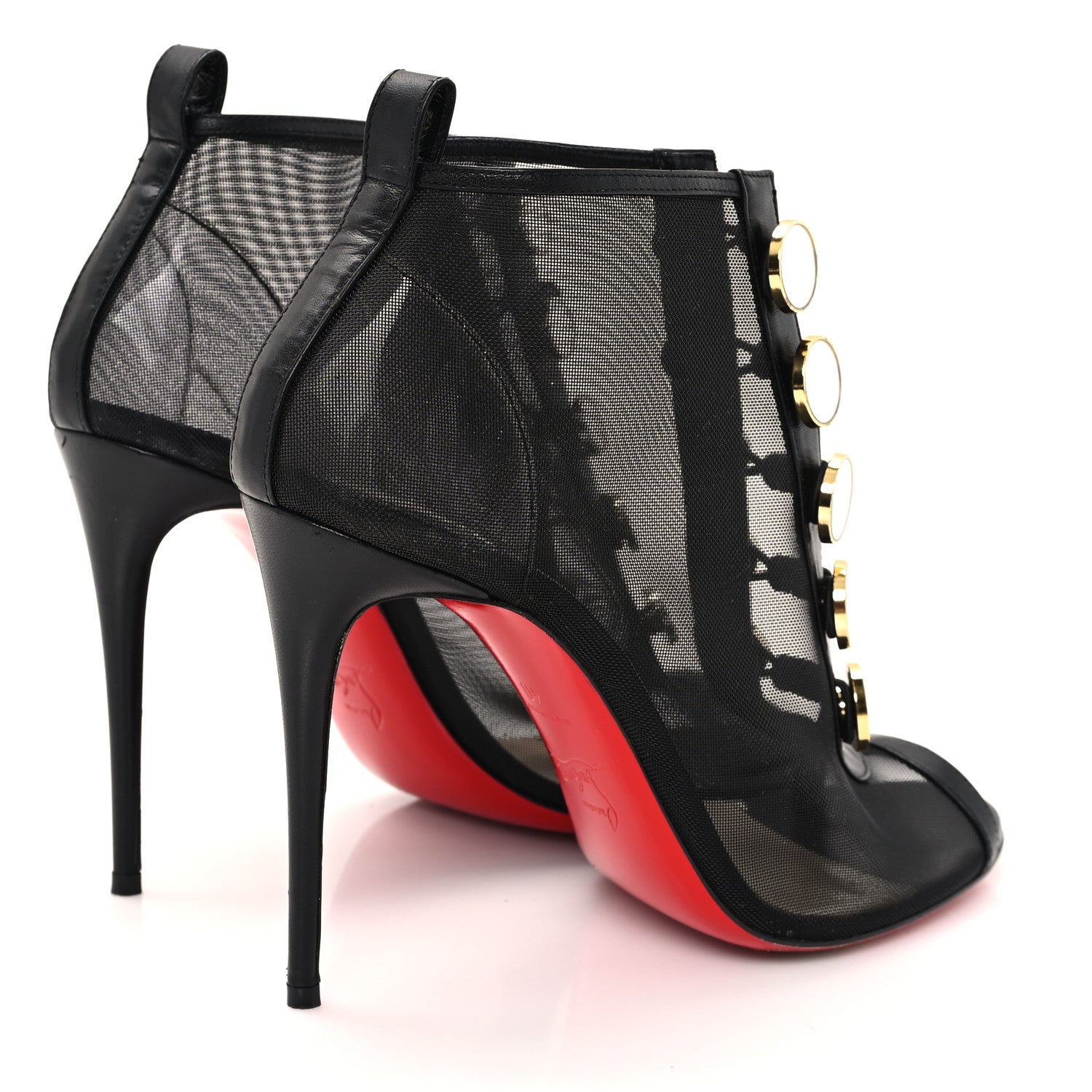 Christian Louboutin Mesh Nappa Marikate 100 Ankle Boots 40 Black 5 of 10