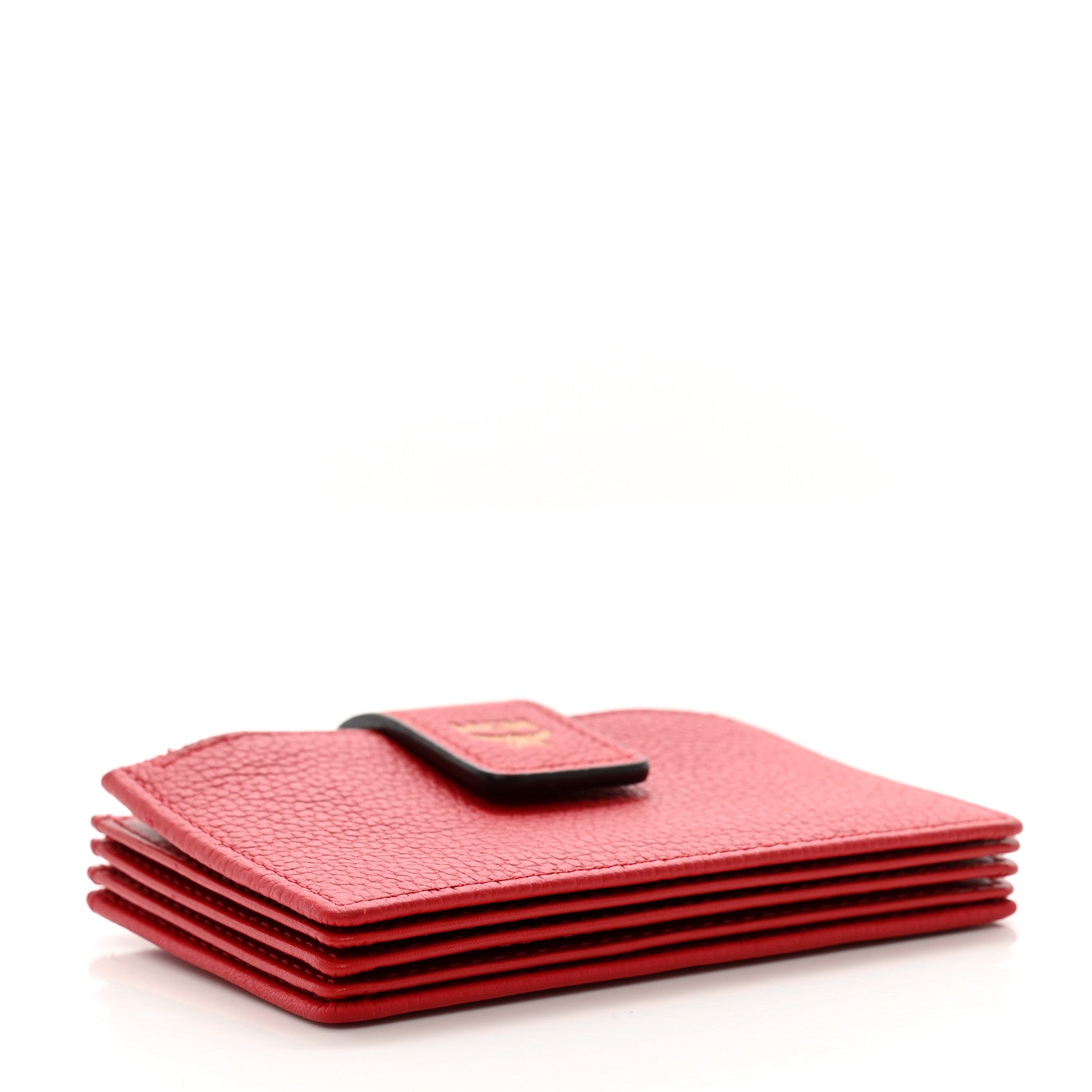 MCM Grained Calfskin Milla Accordion Card Case Red 4 of 6