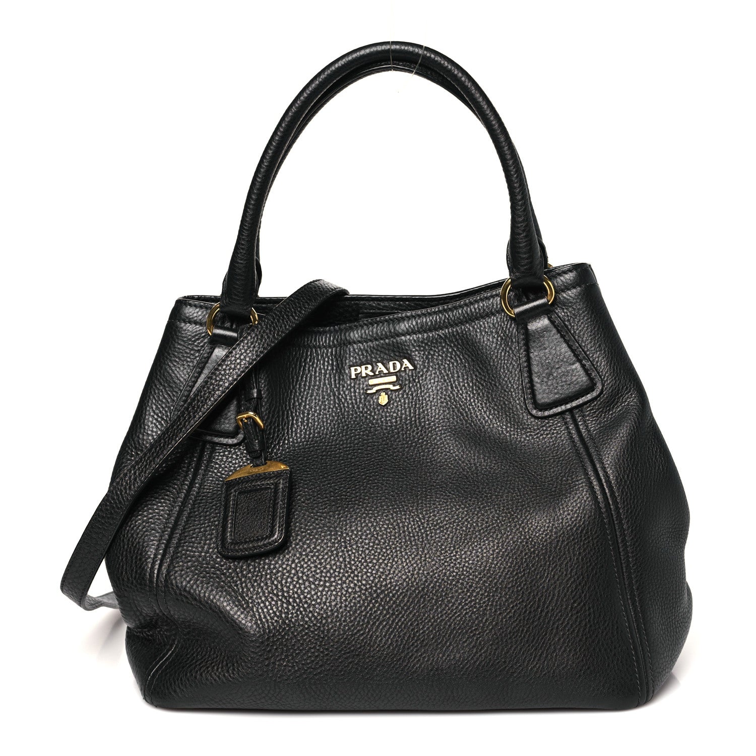 Prada Vitello Daino Tote Black 1 of 9