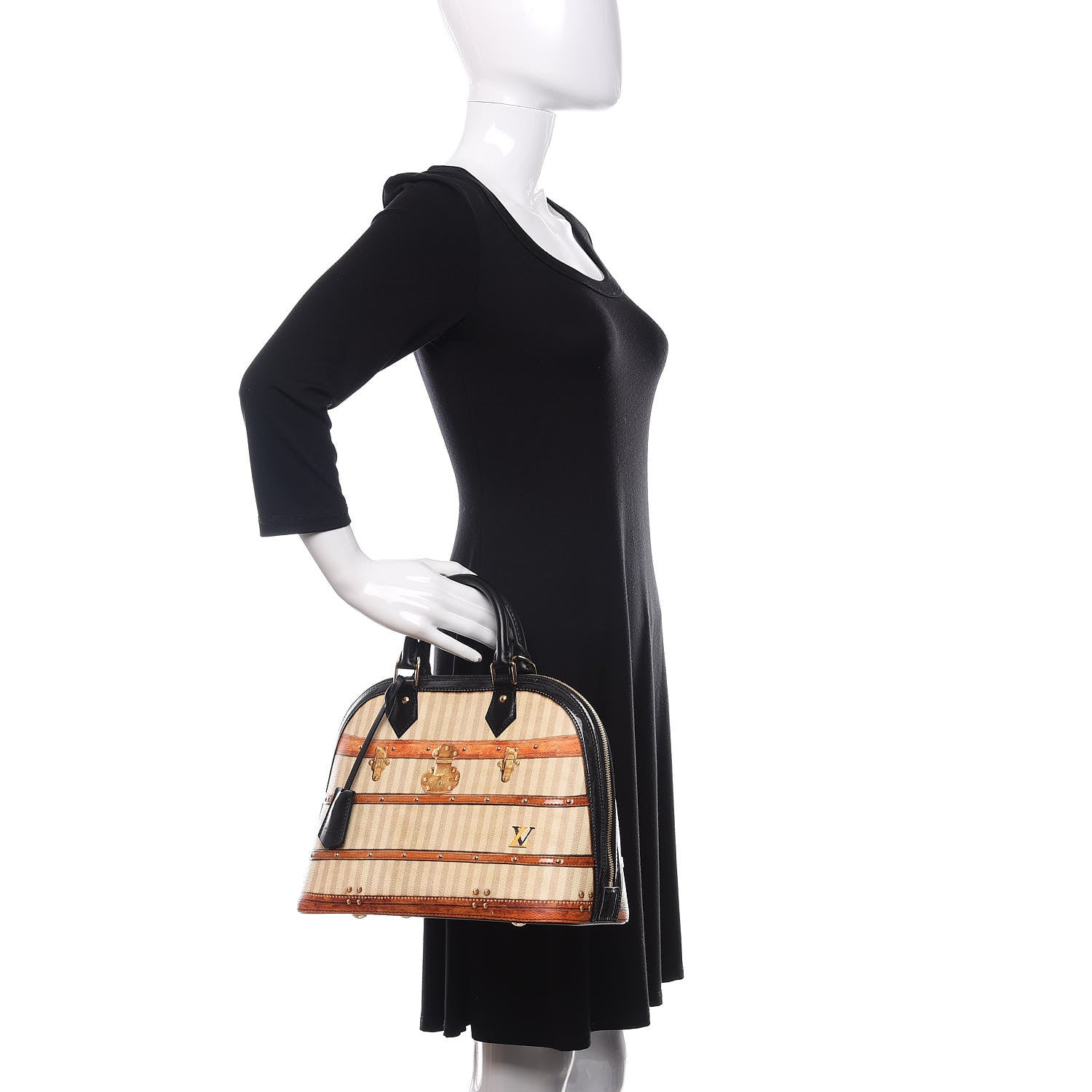 Louis Vuitton Transformed Canvas Patent Time Trunk Alma PM Beige 2 of 9