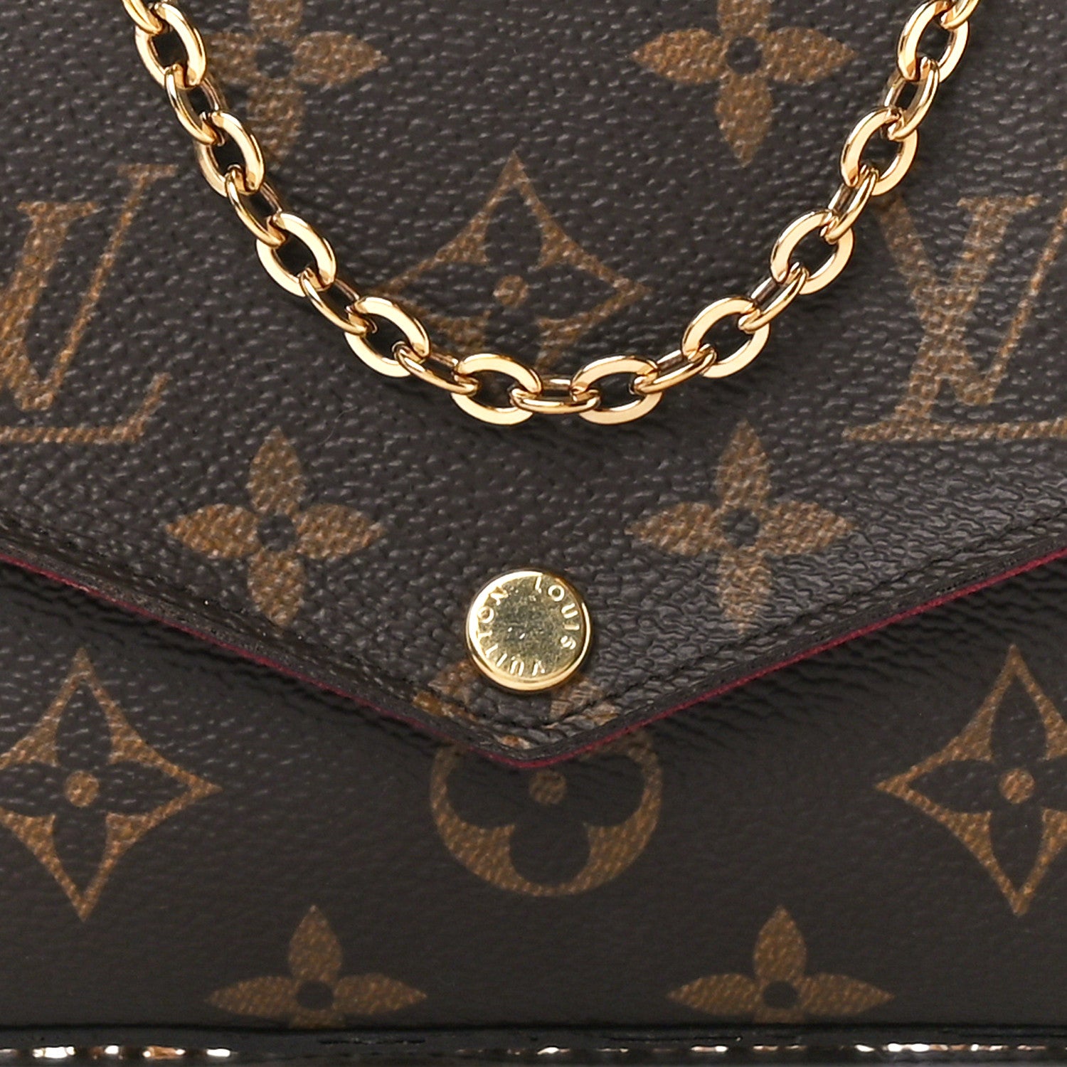 Louis Vuitton Monogram Pochette Felicie Chain Wallet Fuchsia 13 of 15