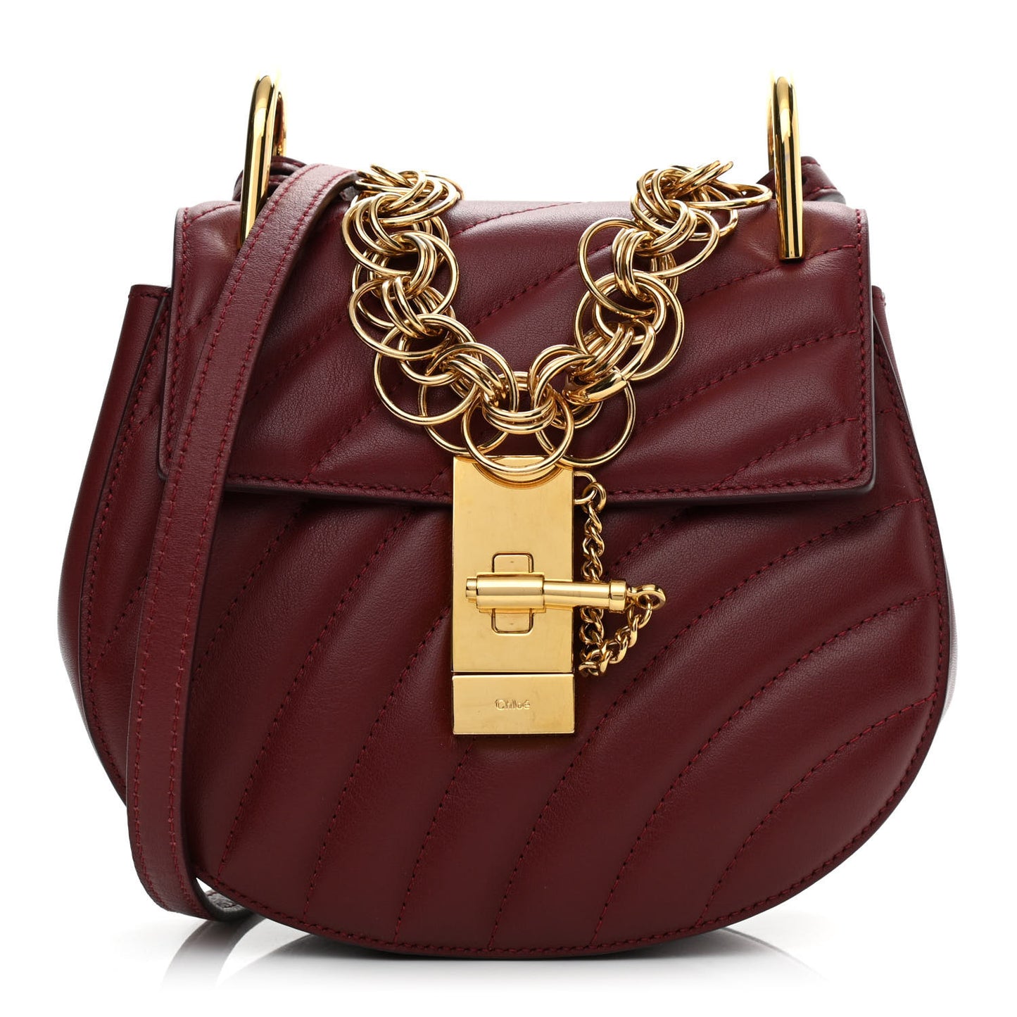 Calfskin Quilted Mini Drew Bijou Shoulder Bag Plum Purple