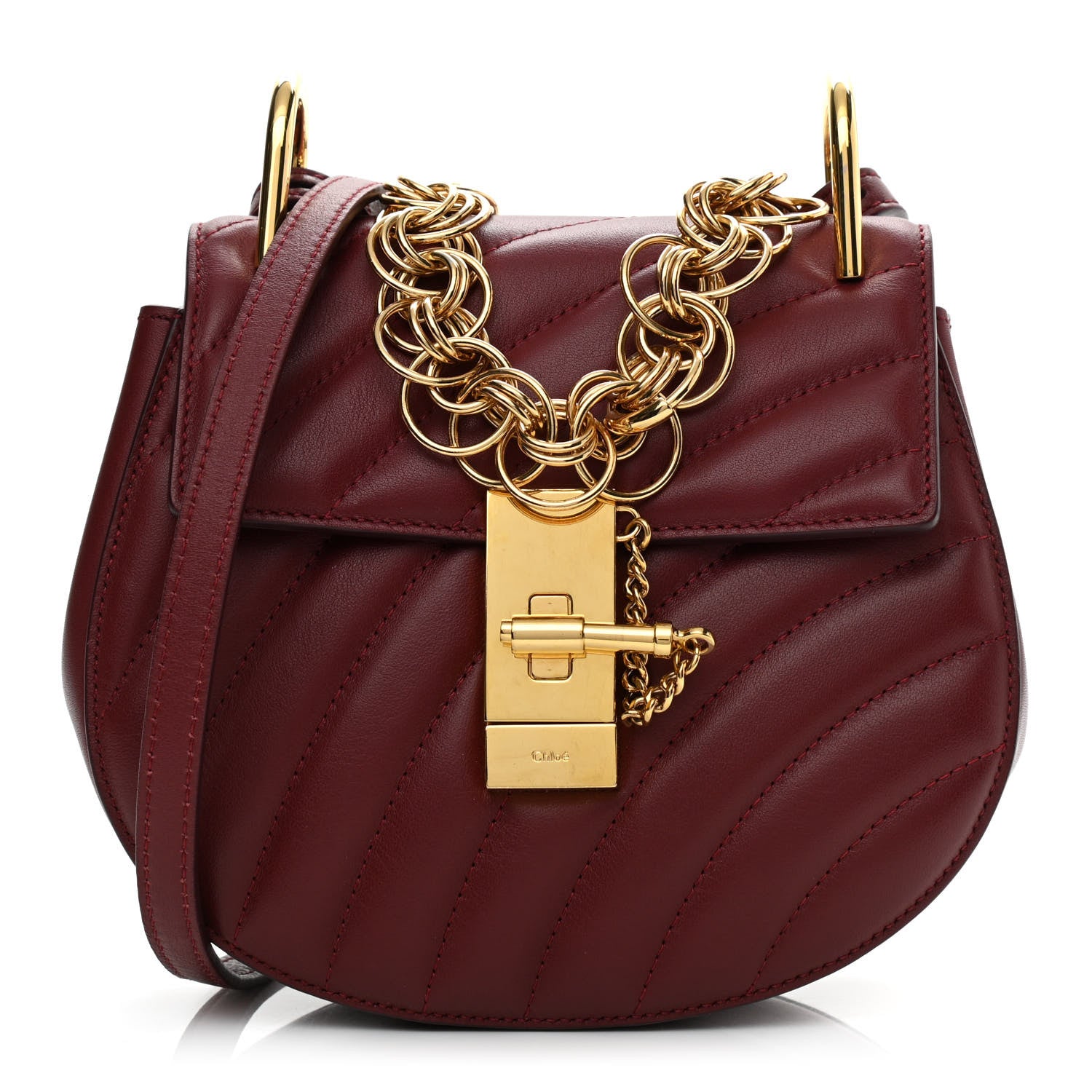 Chloe Calfskin Quilted Mini Drew Bijou Shoulder Bag Plum Purple 1 of 10