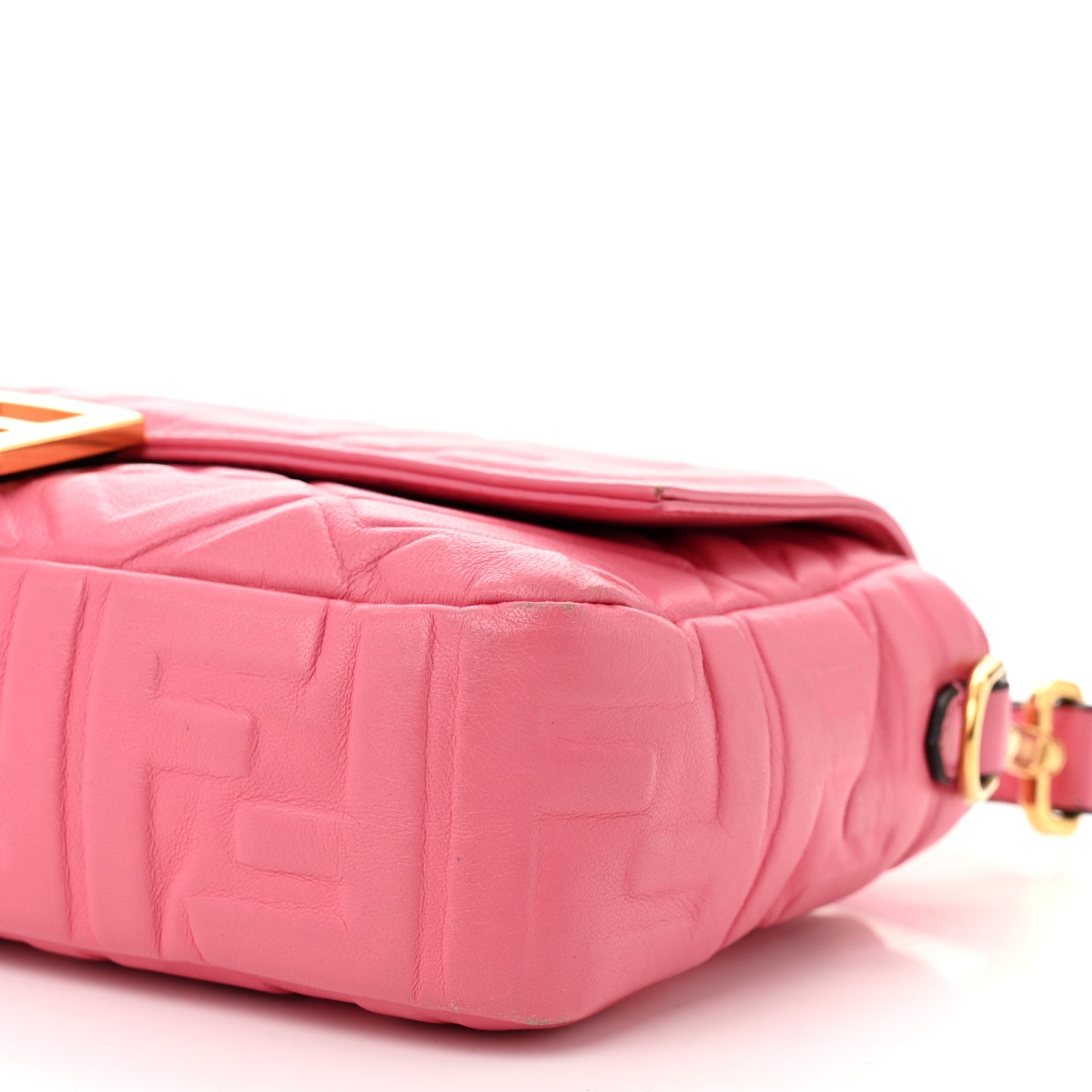 Nappa FF 1974 Embossed Baguette Rosa Fluo