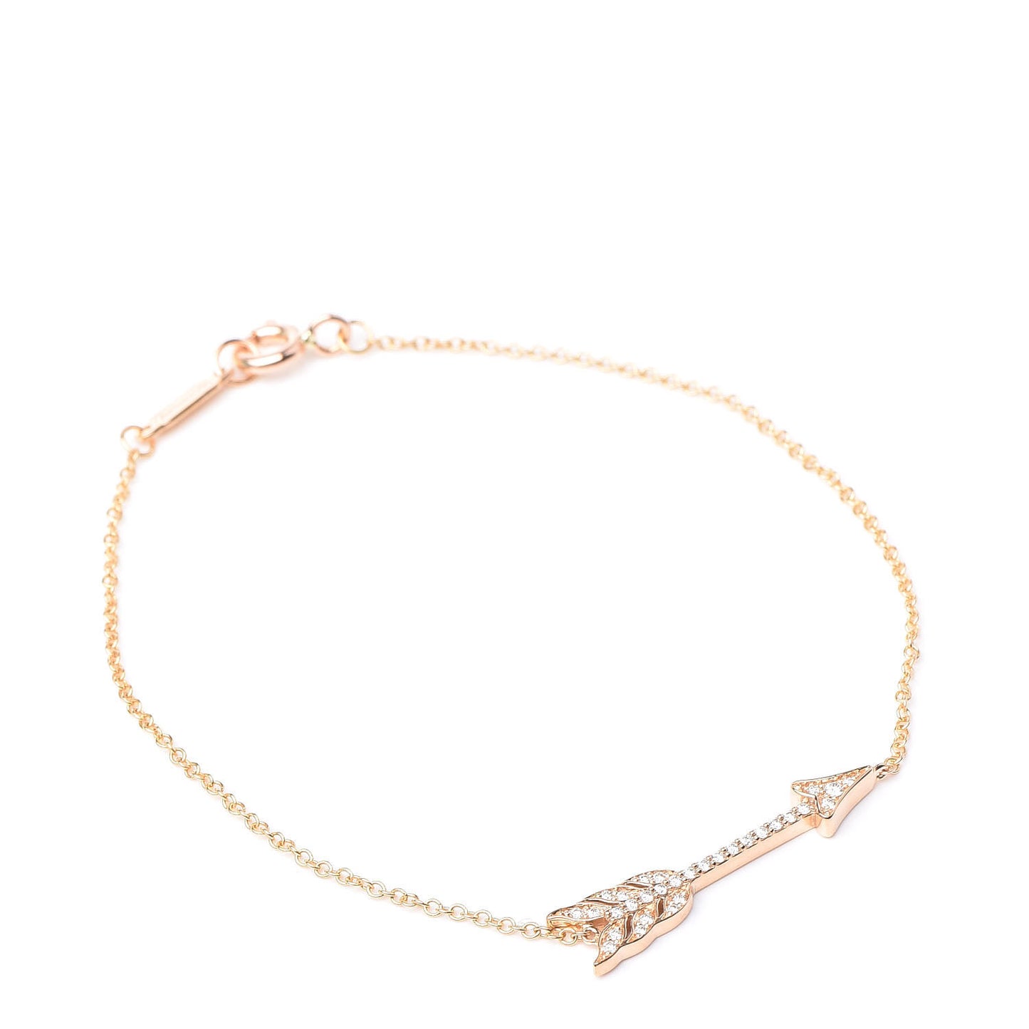 18K Rose Gold Diamond Arrow Bracelet