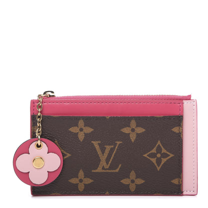 Louis Vuitton Monogram Blooming Flowers Zipped Card Holder Hot Pink Rose Ballerine 1 of 5