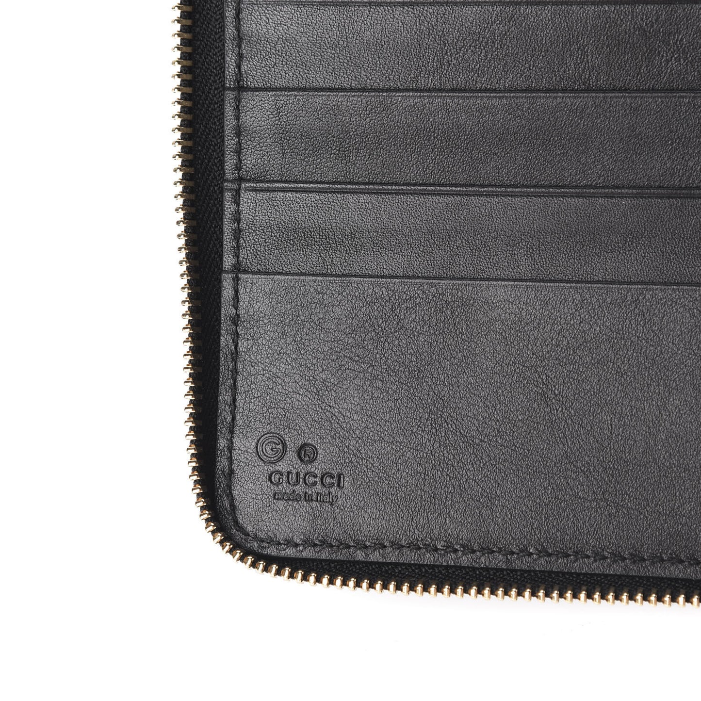 Guccissima Zip Around Travel Wallet Black