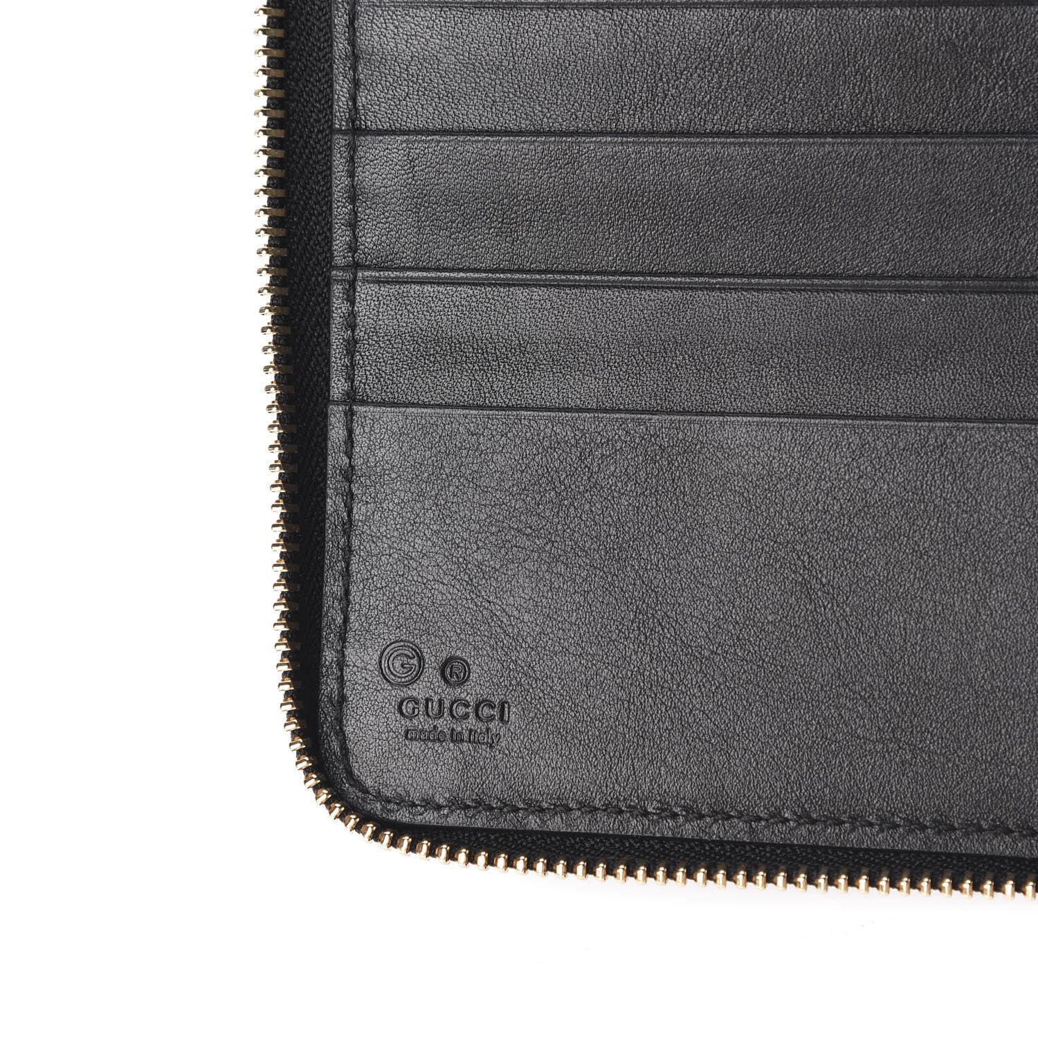 Gucci Guccissima Zip Around Travel Wallet Black 7 of 9