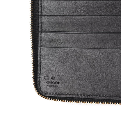 Gucci Guccissima Zip Around Travel Wallet Black 7 of 9
