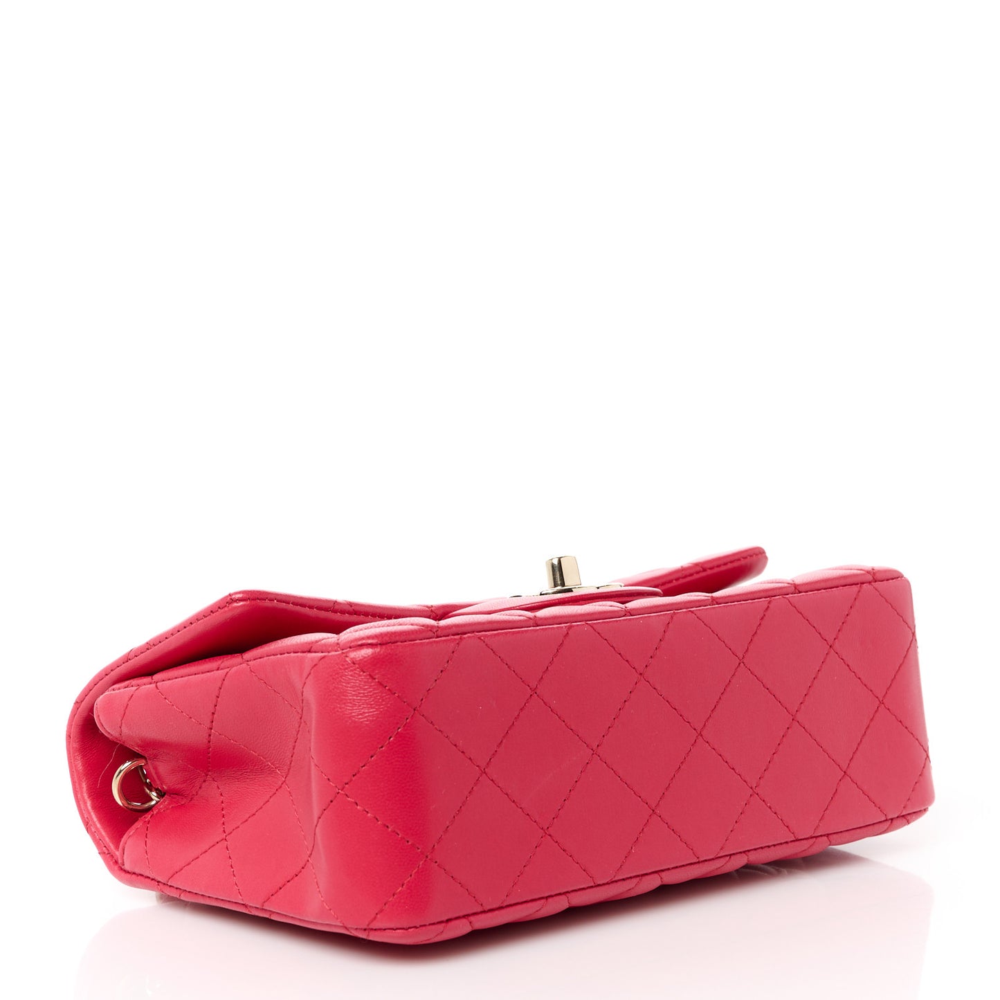 Lambskin Quilted Mini Rectangular Flap Dark Red