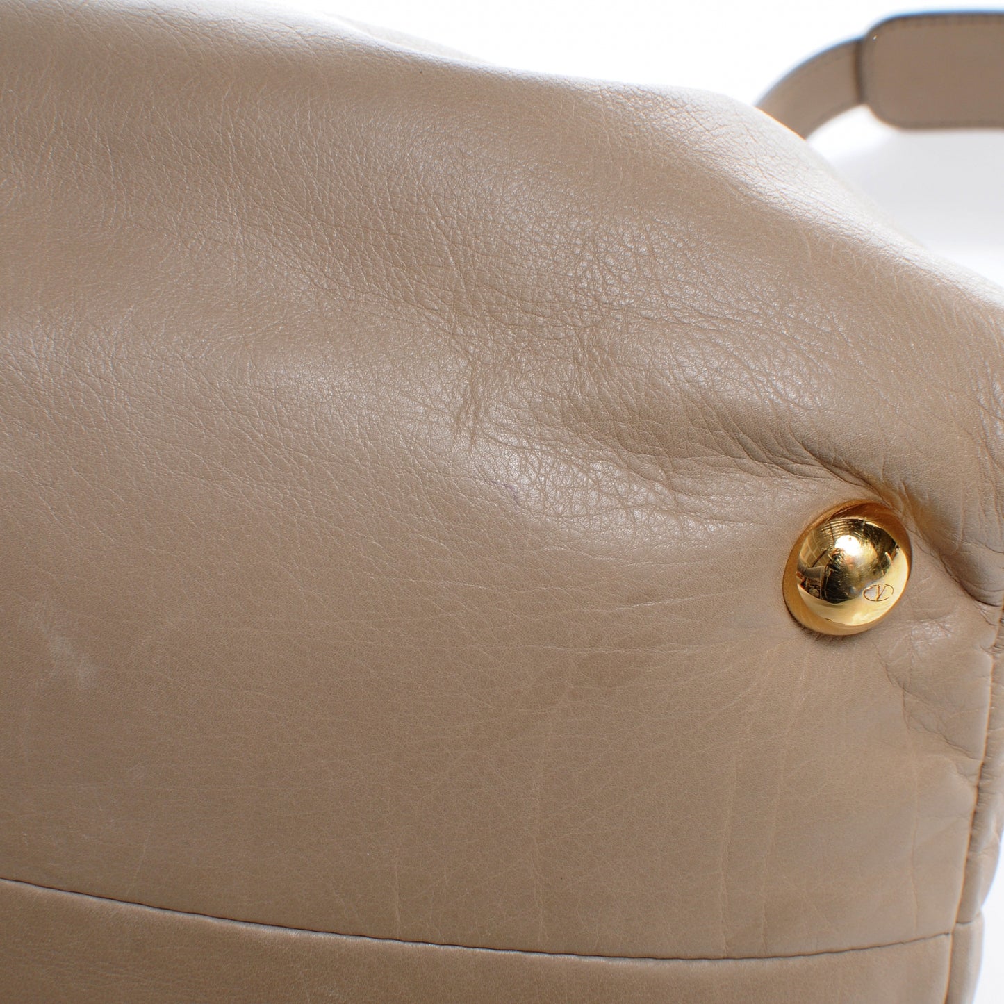Calfskin Vanite Studded Dome Taupe