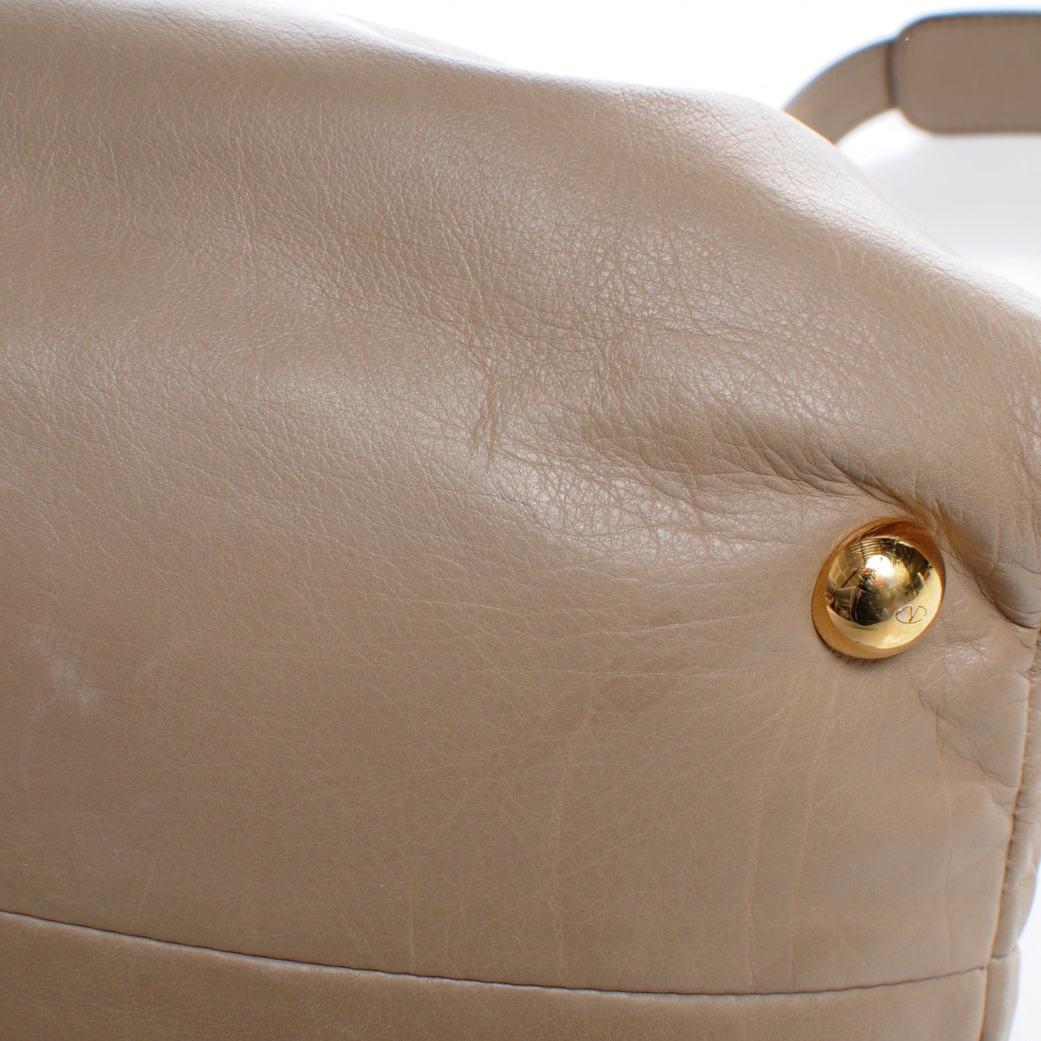 Valentino Garavani Calfskin Vanite Studded Dome Taupe 6 of 9