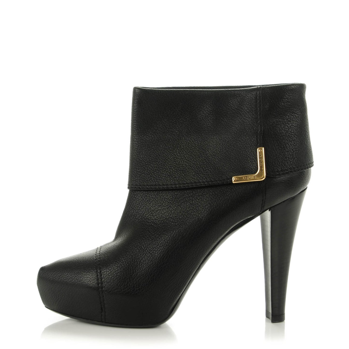 Grained Goatskin Queen Ankle Boots 40 Black