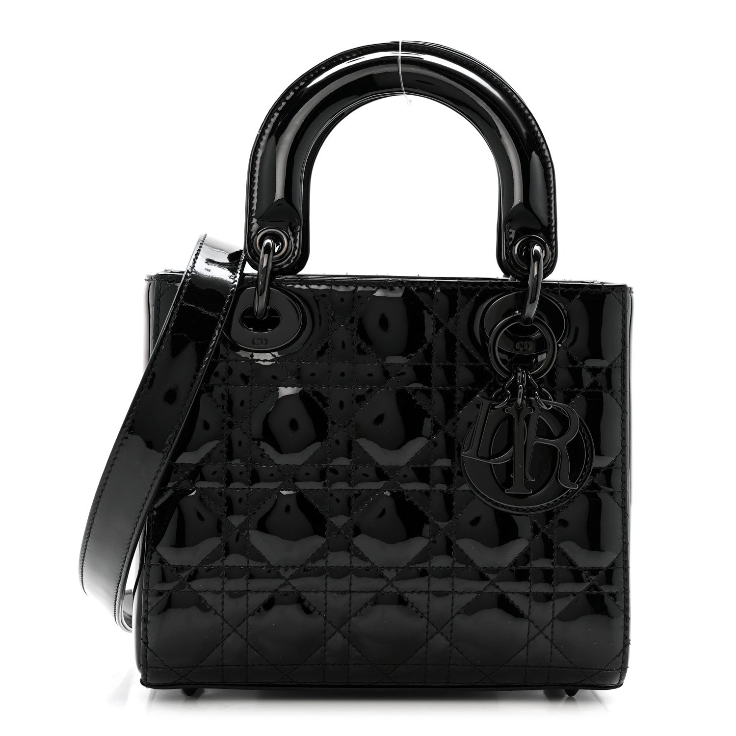 Christian Dior Ultraglossy Patent Cannage Small Lady Dior Black 1 of 11
