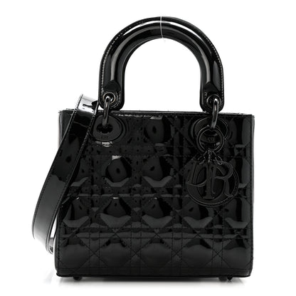 Christian Dior Ultraglossy Patent Cannage Small Lady Dior Black 1 of 11