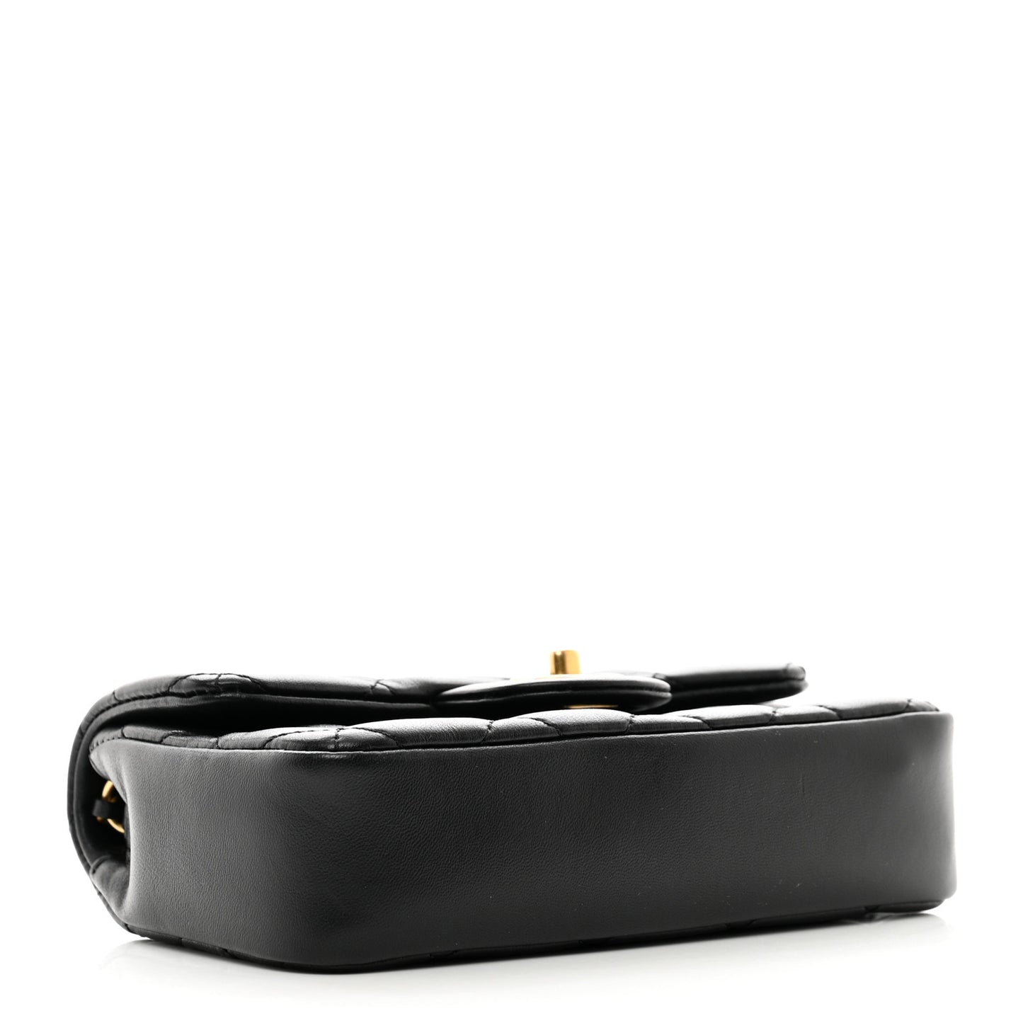 Lambskin Quilted Mini Heart Charms Flap Black