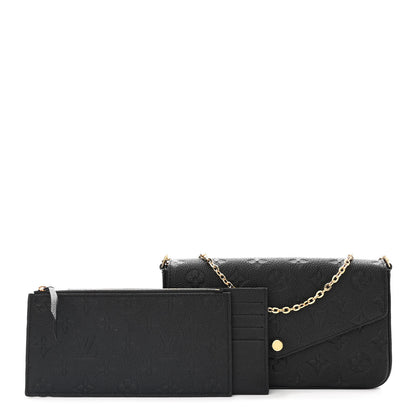 Louis Vuitton Empreinte Pochette Felicie Chain Wallet Black 1 of 10